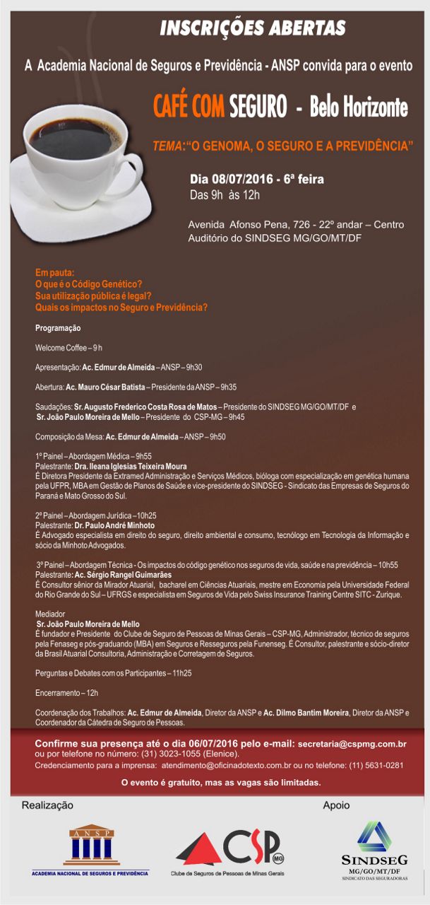 Incrições abertas para o evento Café com Seguro