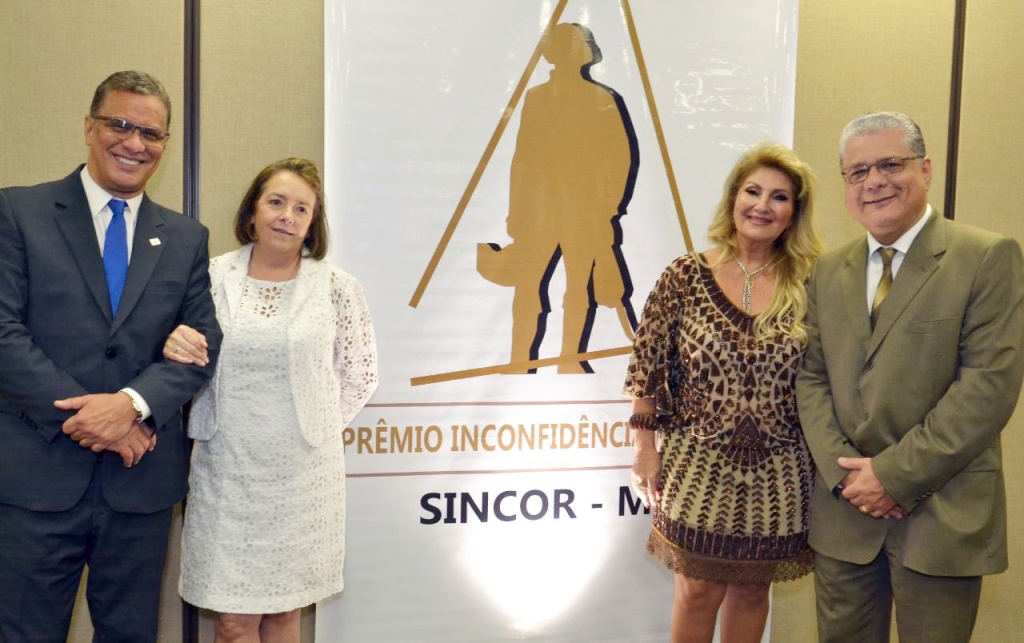 Augusto Matos (SindSeg), Maria Filomena (Sincor-MG), Carmem Ribeiro (Clubcor-MG) e João Paulo Mello (CSP-MG)