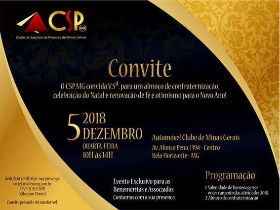 Evento de confraternização do CSP-MG