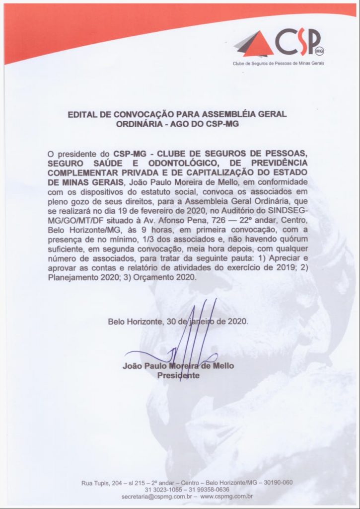 Convocação para Assembleia Geral Ordinária